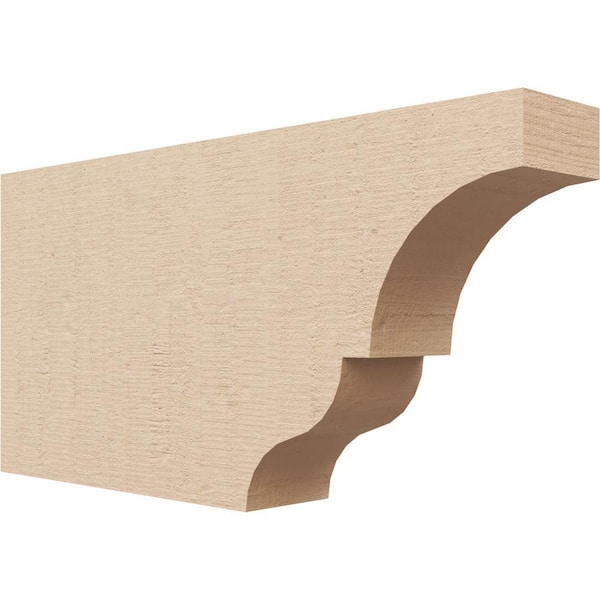 Ekena Millwork 2-in. x 6-in. x 12-in. Asheboro Woodgrain, Primed Tan Timberthane Polyurethane Rafter Tail Brace
