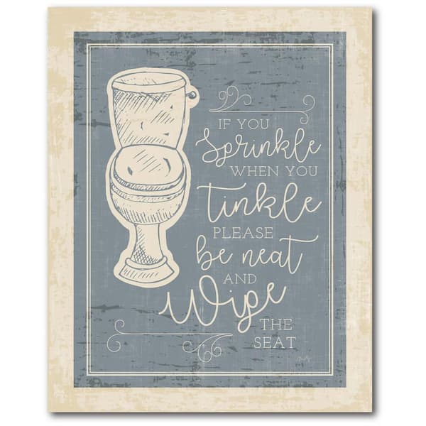 Blue and Gray Bathroom IV Gallery-Wrapped Canvas Nature Wall Art 20 in. x 16 in.