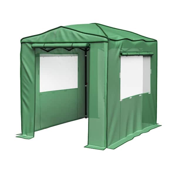 Pure Garden 8 ft. x 6 ft. x 7.65 ft. Pop Up Greenhouse, Green
