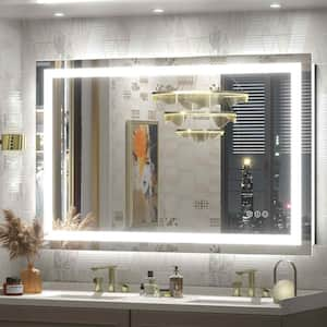 48 in. W x 30 in. H Rectangular Frameless Front and Back LED Lighted Anti-Fog Tempered Glass Wall Bathroom Vanity Mirror