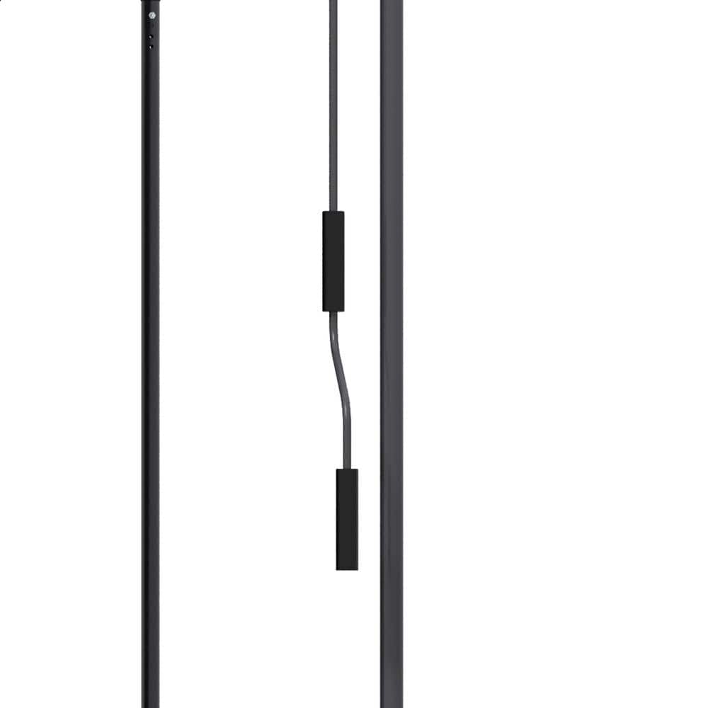 Dark Gray Polyester Retractable Patio Awning with Ruffled Edge