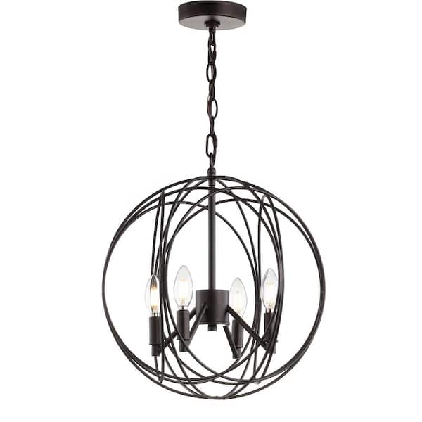 Cason 4-Watt 4-Light Dark Gray Pendant-Light with Metal Shade