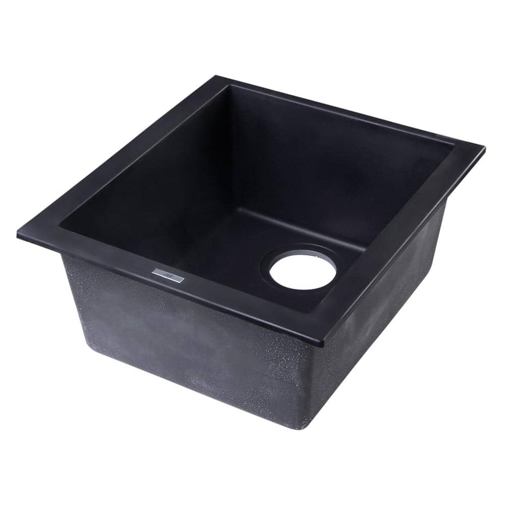 Black Granite Composite Undermount Single Bowl Kitchen Sink
