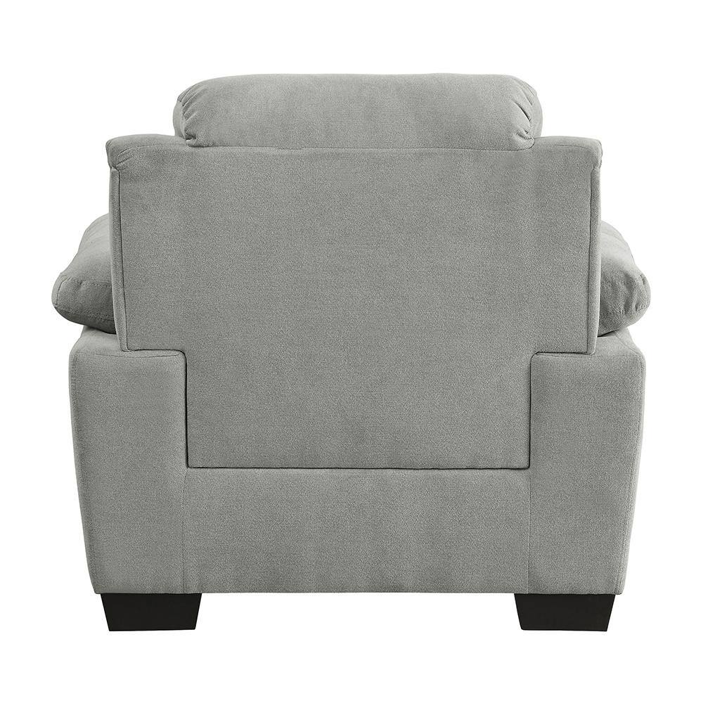 Gray Channel Tufted Accent Chair with Manufactured Wood Frame