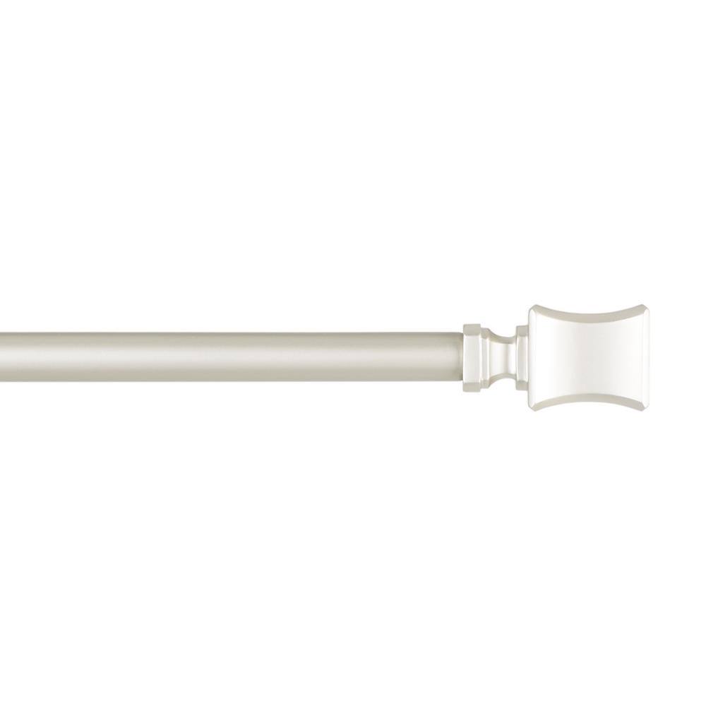 Adjustable Matte Nickel Iron Curtain Rod with Resin Finials