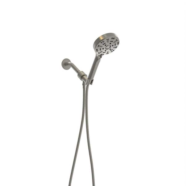 Unbranded 8-Spray Wall Mount Handheld Shower Head 1.8 GPM in Brushed Nickel