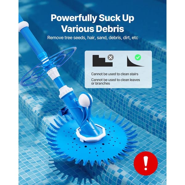 SKONYON Suction Pool Cleaner Automatic Vacuum 12 Hose 33 ft Pool