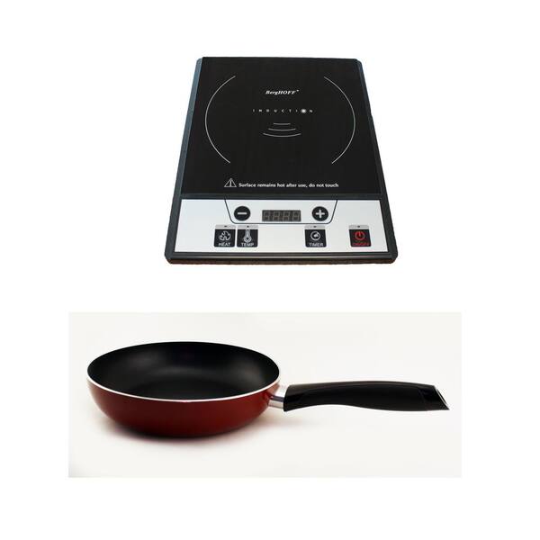 BergHOFF Tronic 12 in. Induction Cooktop in Black with 1 Element and Fry Pan