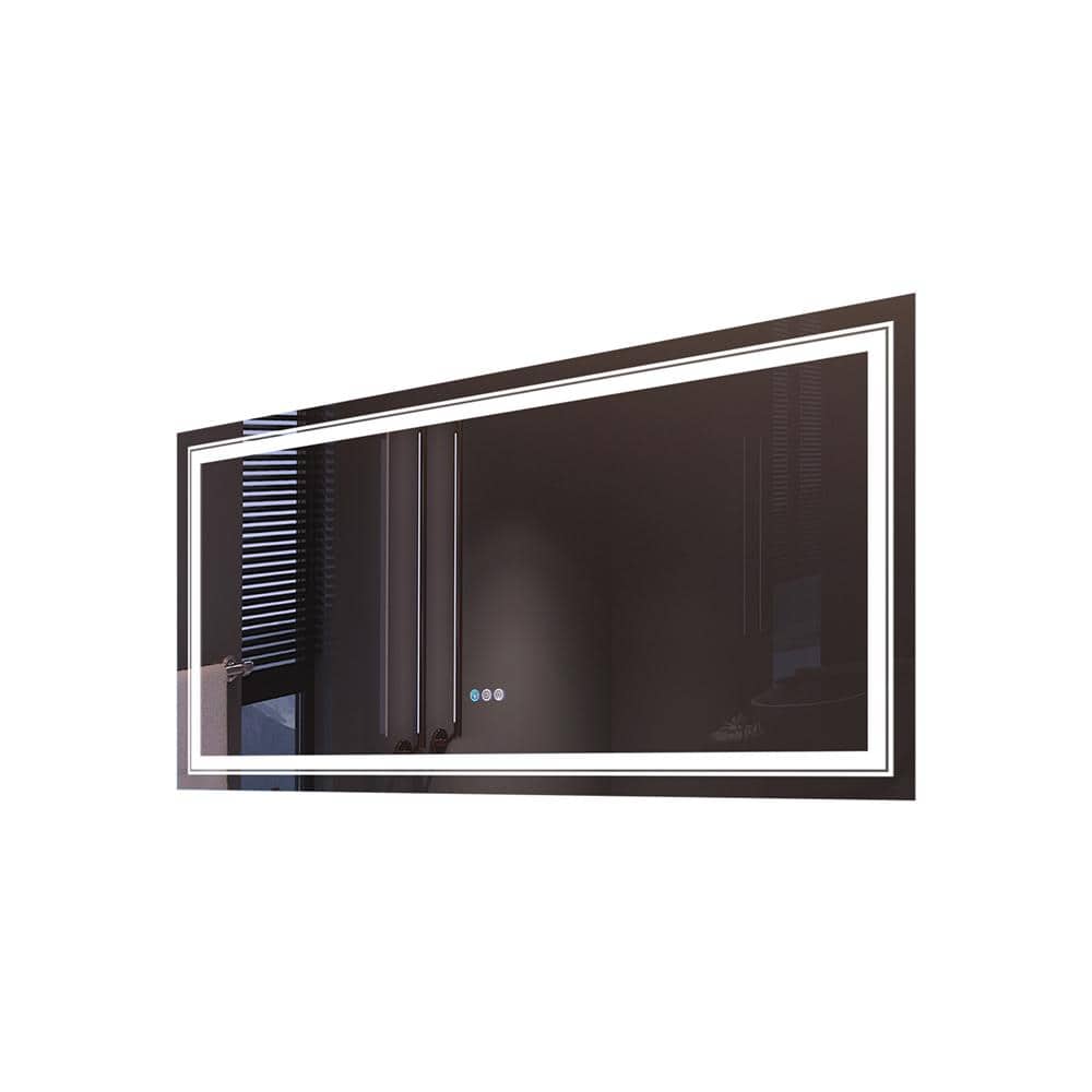 60 in. W x 28 in. H Rectangular Frameless LED Light and Anti-Fog Wall Bathroom Vanity Mirror price history on PriceWatchPro