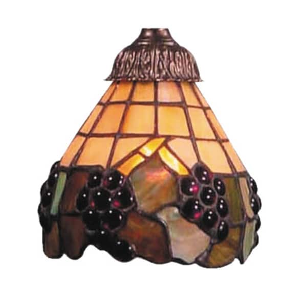 Titan Lighting Mix-N-Match 1-Light Stained Honey Dune with Grape Accents Tiffany Glass Shade