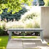 Karl home 45 in. Gray Solid Wood Backless Outdoor Ottoman Bench (Set of 2) K1G56001545