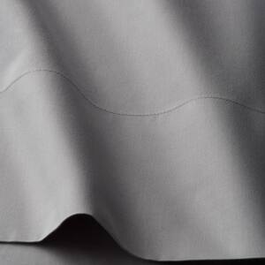 Legends Luxury Solid Sterling Gray 500-Thread Count Cotton Sateen Twin Fitted Sheet