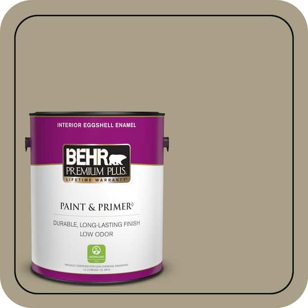 BEHR PREMIUM PLUS 1 gal. #N340-4 Tent Green Eggshell Enamel Low Odor Interior Paint & Primer