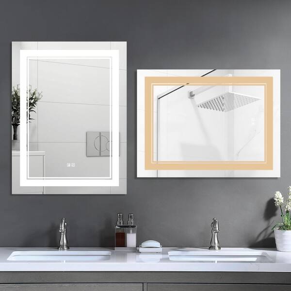 Pexfix 47 In X 36 Modern Rectangle, Modern Bathroom Mirrors With Led Lights