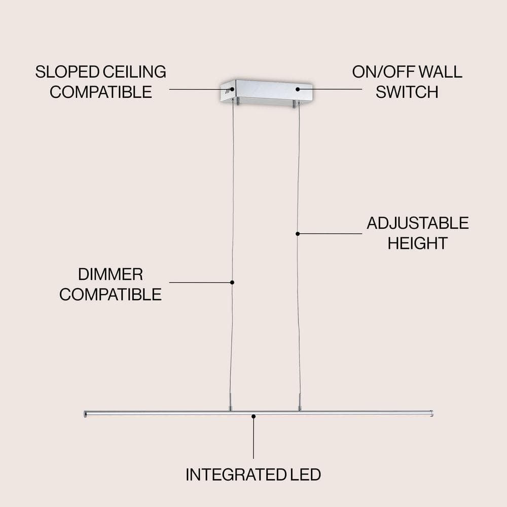 Conley 39.5" Chrome LED Linear Pendant Light