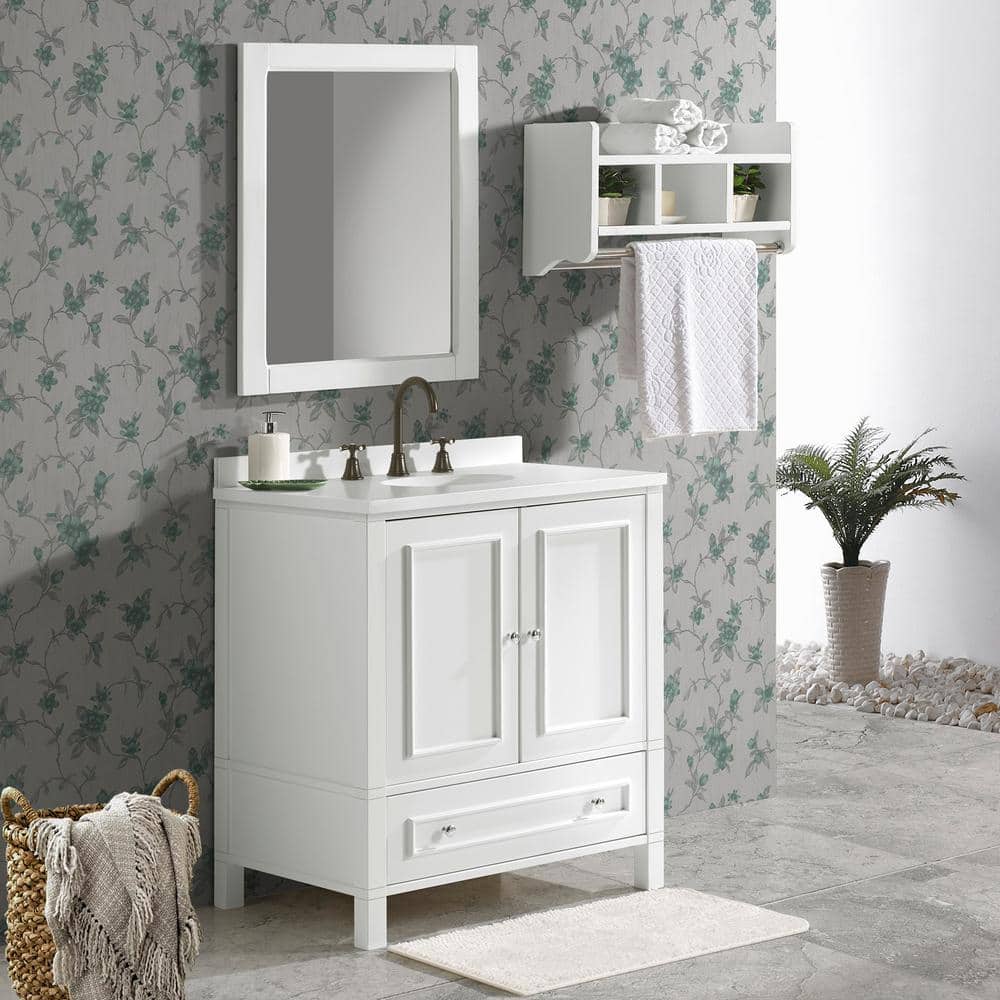 Williamsburg 30" White Pine Vanity Cabinet with Nickel Hardware