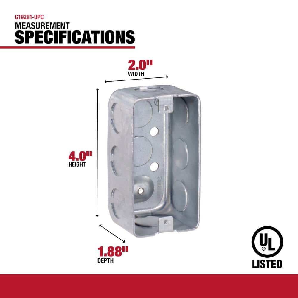 Gray Metallic 1-Gang Weatherproof Handy Box with Knockouts