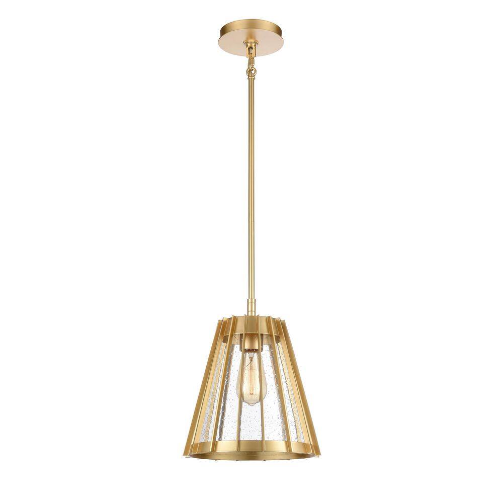 Titan Lighting Starburst 10 in. W 1Light Champagne Gold Pendant HD