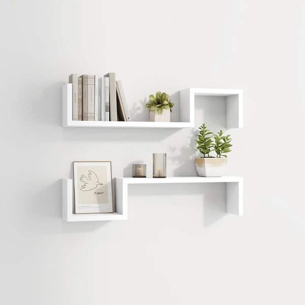 22.9 in. W × 3.9 in. D MDF Accent Wall Shelves in White