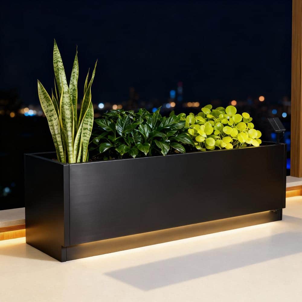 "47x16"" LED Metal Planter Box, Illuminated Raised Garden Bed w/Light Strips, Controller" price history on PriceWatchPro