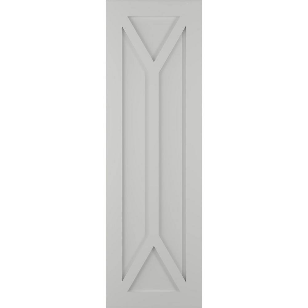 18 in. x 78 in. PVC True Fit San Carlos Mission Style Fixed Mount Flat Panel Shutters Pair in Hailstorm Gray price history on PriceWatchPro