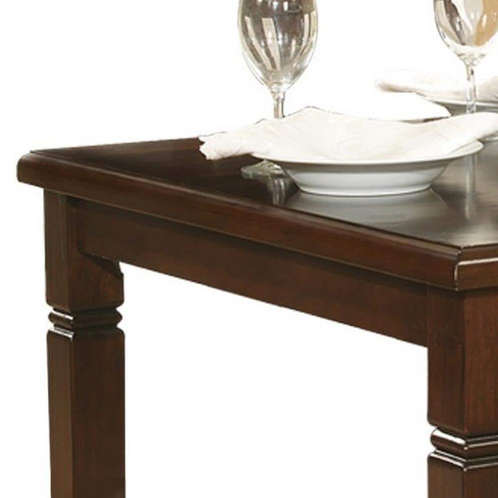 Oak Brown Rectangular Wooden Dining Table with Tapered Legs