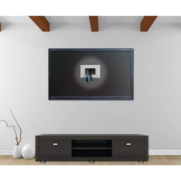 Audio Amplifiers & Other Electronic Media Easy to Mount Outlet to Hide & Pass Tech Power Wires Through for TV Buyers Point Recessed Low Voltage Cable Wall Plate Video