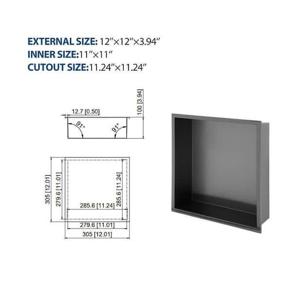 Coporesell 12 in. W x 12 in. H x 4 in. D Shower Niche Set of