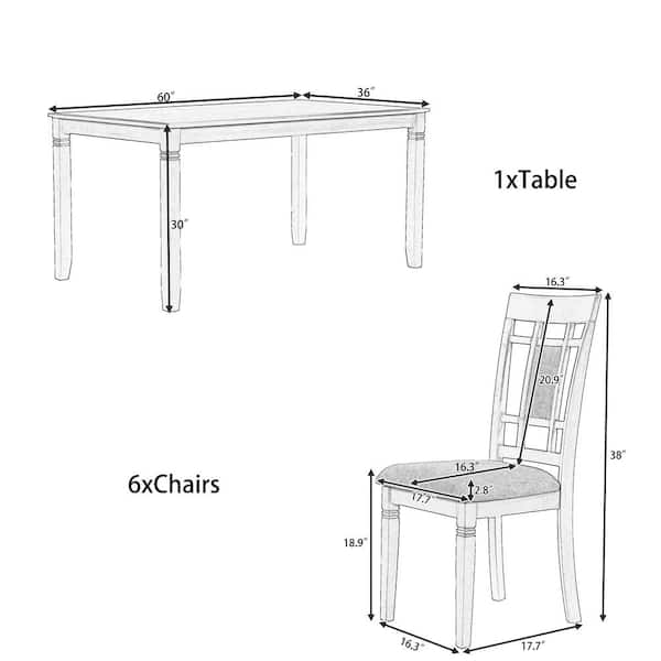 6 seater table discount measurements