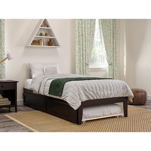 Colorado 38 1/4 in. W Espresso Dark Brown Twin XL Size Solid Wood Frame with Twin XL Pull Out Trundle Platform Bed