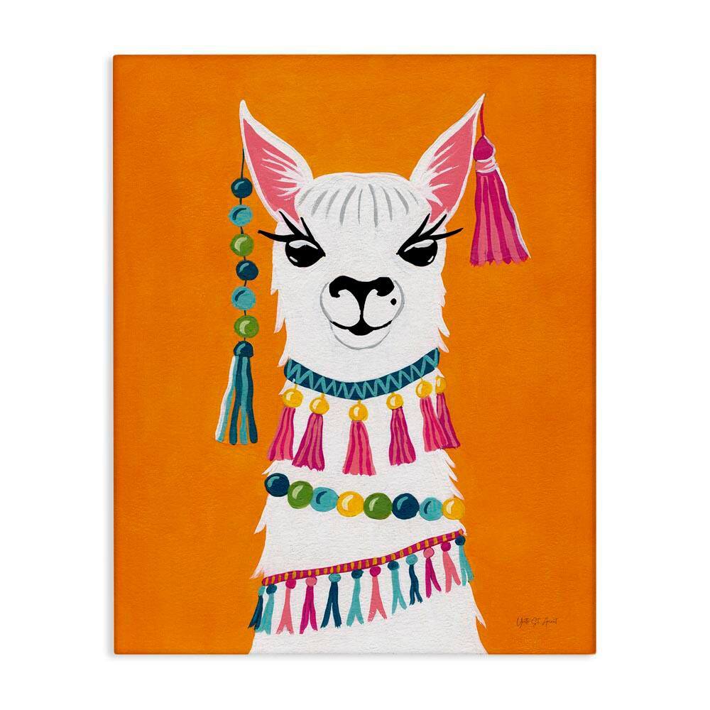 Festive Llama Portrait by Yvette St. Amant Unframed Animal Graphic Art Print 40 in. x 30 in. price history on PriceWatchPro