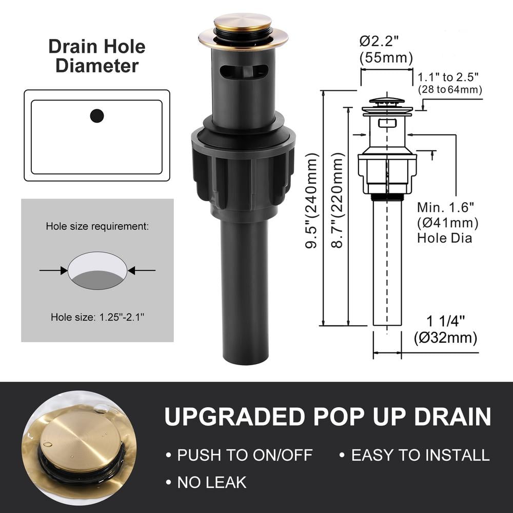 Brushed Gold Stainless Steel Double Handle Bathroom Faucet