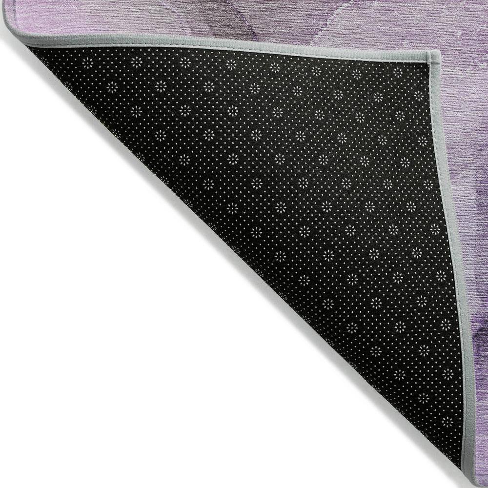 Purple and Green Watercolor Rectangular Synthetic Rug