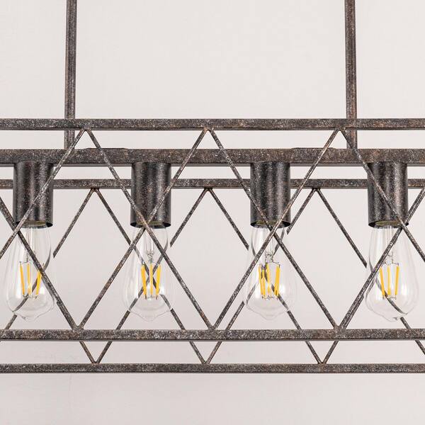 Briignite 6-Light Brown/Oil Rubbed Bronze Farmhouse Chandelier for