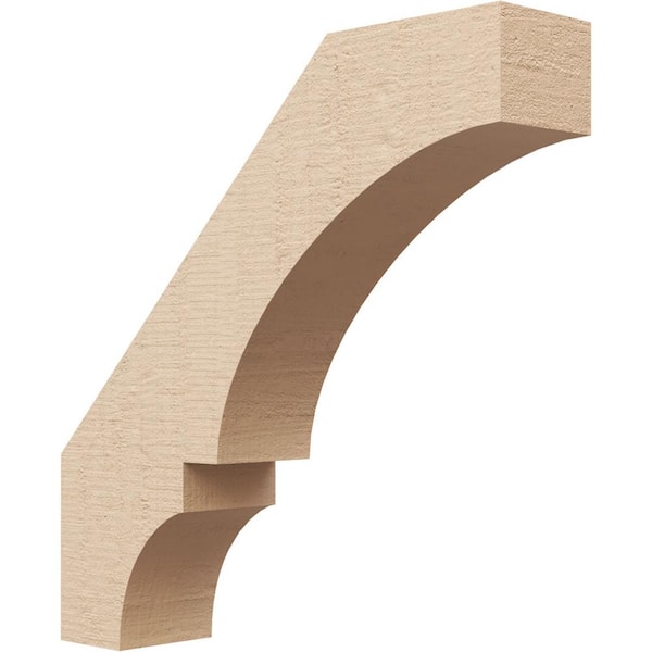 Ekena Millwork 3 in. x 14 in. x 14 in. Balboa Rough Cedar Woodgrain Timberthane Polyurethane Knee Brace, Primed