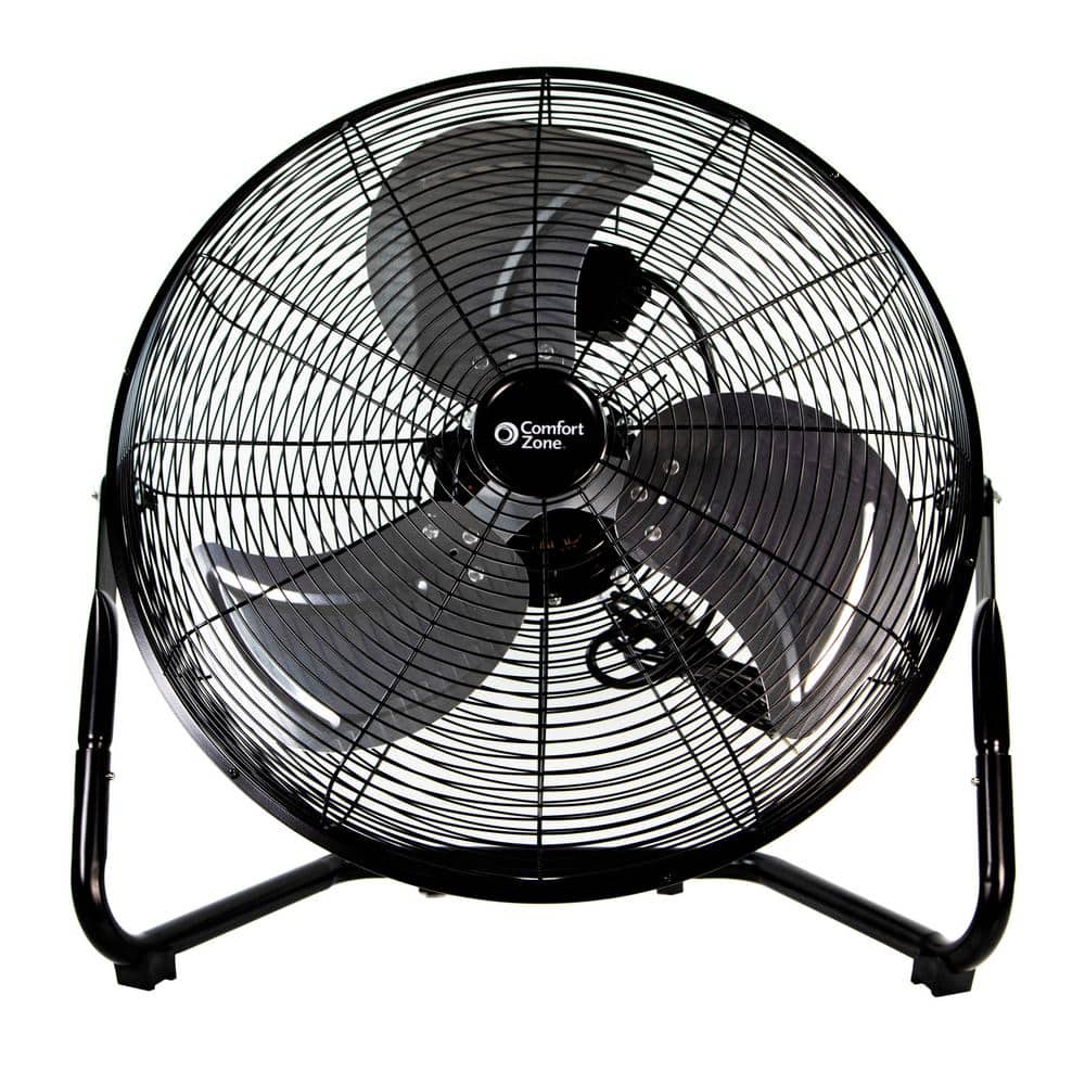 Comfort Zone Powergear In 3 Speed Black High Velocity Fan With Powerful Air Flow Czhvbk The Home Depot