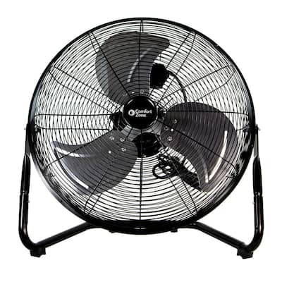Powergear 20 in. 3-Speed Black High Velocity Fan with Powerful Air Flow
