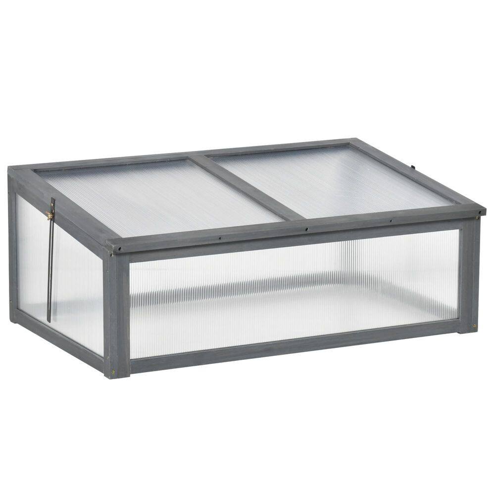 39 in. W x 26 in. D x 16 in. H Wooden Mini Greenhouse with Polycarbonate Board and Solid Wood Frame, Grey price history on PriceWatchPro