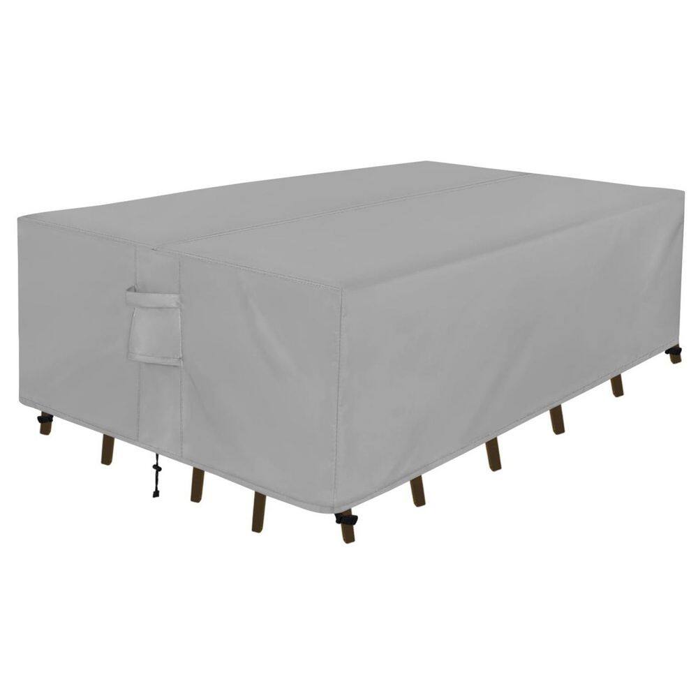 110 in. x 84 in. x 28 in. Gray Rectangle Patio Furniture Cover, Waterproof Outdoor Dining Table and Chair Set Cover price history on PriceWatchPro