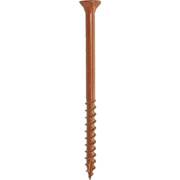 DECKMATE #9 x 3 in. Red Exterior Self-Starting Star Flat-Head Wood Deck Screws 10 lbs. box (618 pcs)