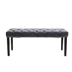 Nathaniel Home SIDA 30 in. Dark Gray Velvet Round Storage Ottoman, Modern  and Luxury Style, Nail Head Tufted, Footrest Stool Bench 19023-DGY - The  Home Depot
