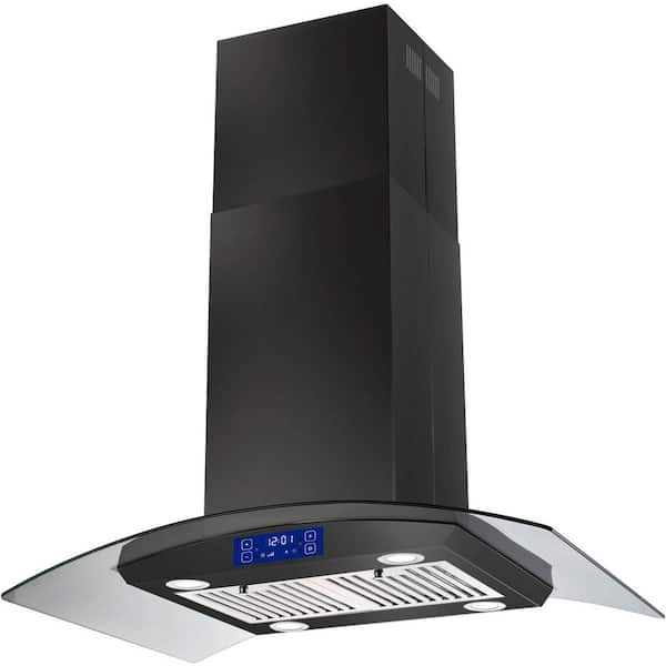 36 in. 700CFM Ducted/Ductless Convertible Island Range Hood Downdraft System in Stainless Steel, Gesture & Touch Control