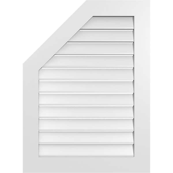 Ekena Millwork 28 in. x 38 in. Octagonal Surface Mount PVC Gable Vent: Functional with Standard Frame