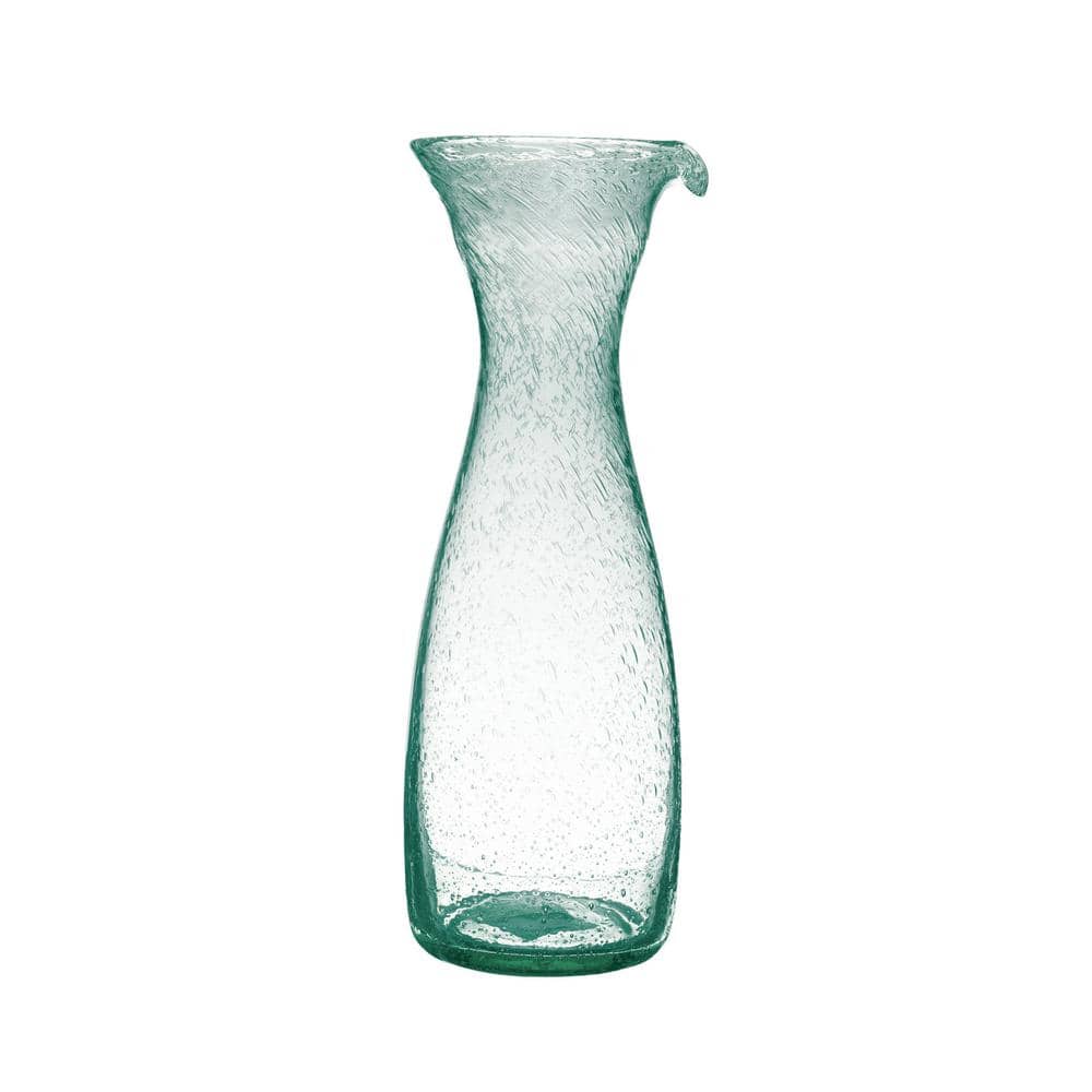 Clear Sculptural Bubble Glass Decanter, 12.5 Inches Tall