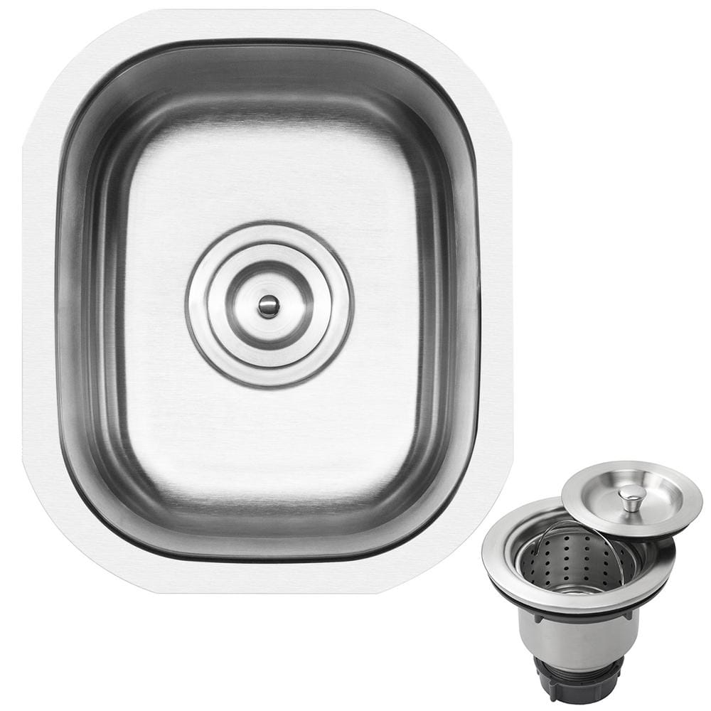 Ticor Haven 16 Gauge Stainless Steel 13 in. Undermount Bar Sink with