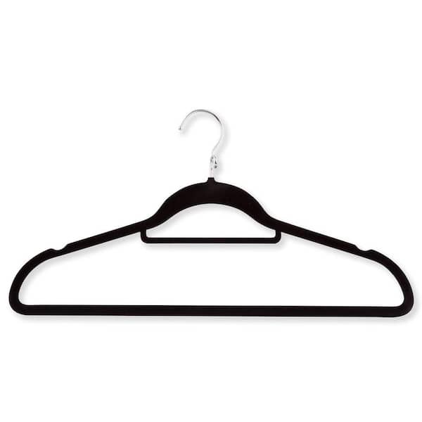 Honey-Can-Do Velvet Touch Cascading Black Suit Hanger (18-Pack)
