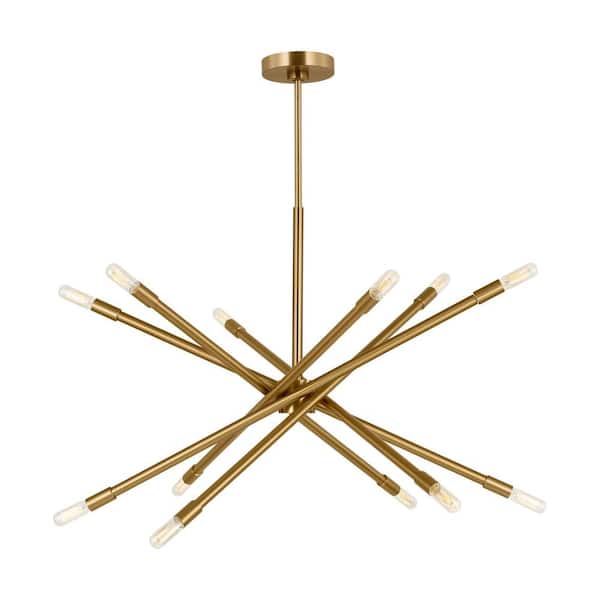 Generation Lighting Eastyn Large 12-Light Burnished Brass Sputnik Chandelier