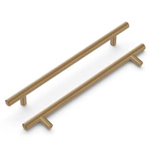 Bar Pulls Collection Pull 7-9/16 in. (192mm) Center to Center Champagne Bronze Finish Modern Steel Bar Pulls (5-Pack)