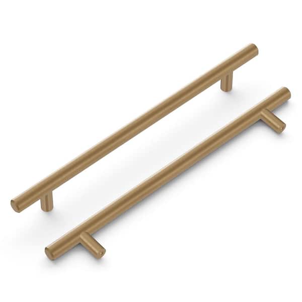 HICKORY HARDWARE Bar Pulls Collection Pull 7-9/16 in. (192mm) Center to Center Champagne Bronze Finish Modern Steel Bar Pulls (1-Pack)