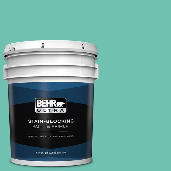 BEHR ULTRA 5 gal. #P440-4 March Aquamarine Satin Enamel Exterior Paint & Primer